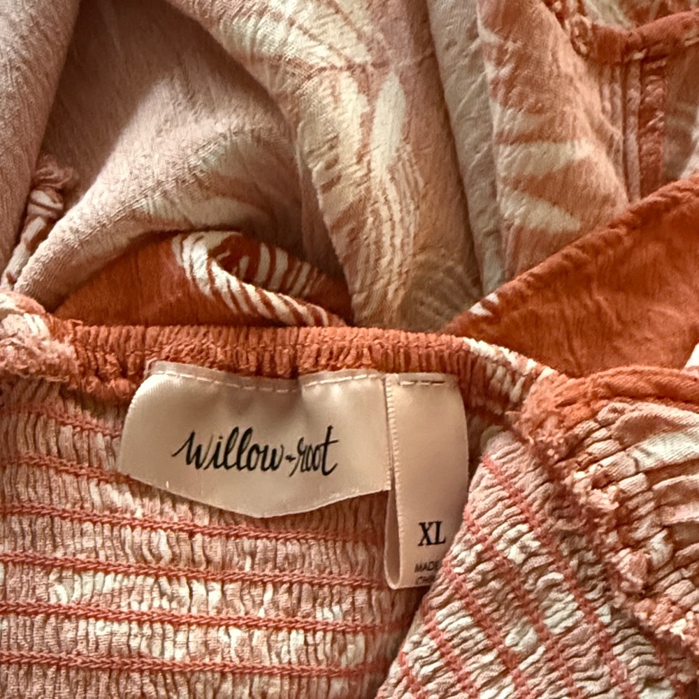 Tropical Rust Leaf Print Blouse - image 7